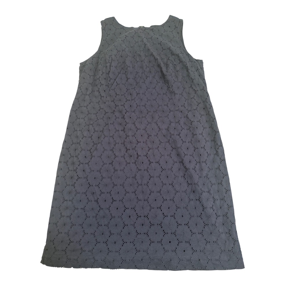 Talbots Woman Navy Blue Floral Eyelet Sleeveless Shift Dress Plus Size 18W
